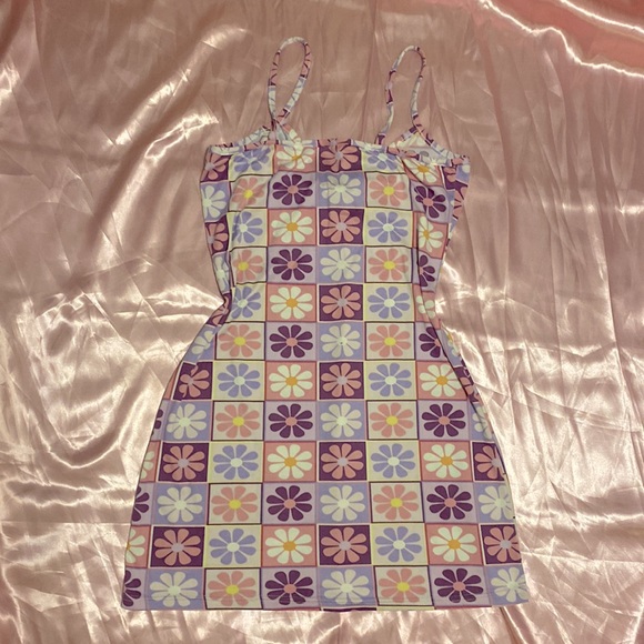 Flower Power Purple Hippie Night Dress - Picture 3 of 3